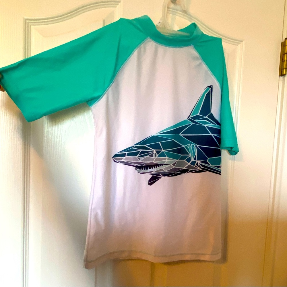 Old Navy Kids Shark Large Sun & Surf Swimwear Shirt, size Large